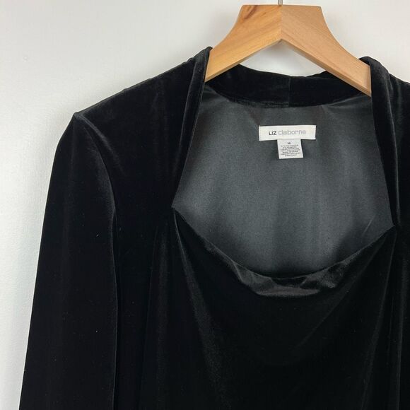 Liz Claiborne 90s Black Velvet Dress - Picture 8 of 13